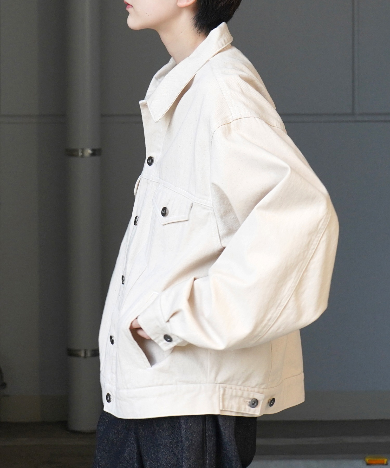 25SS【新色追加】ビッグシルエット ヴィンテージライク ケミカルウォッシュ加工 グラデーション デニムブルゾン / Gジャン デニムジャケット【Confirm】