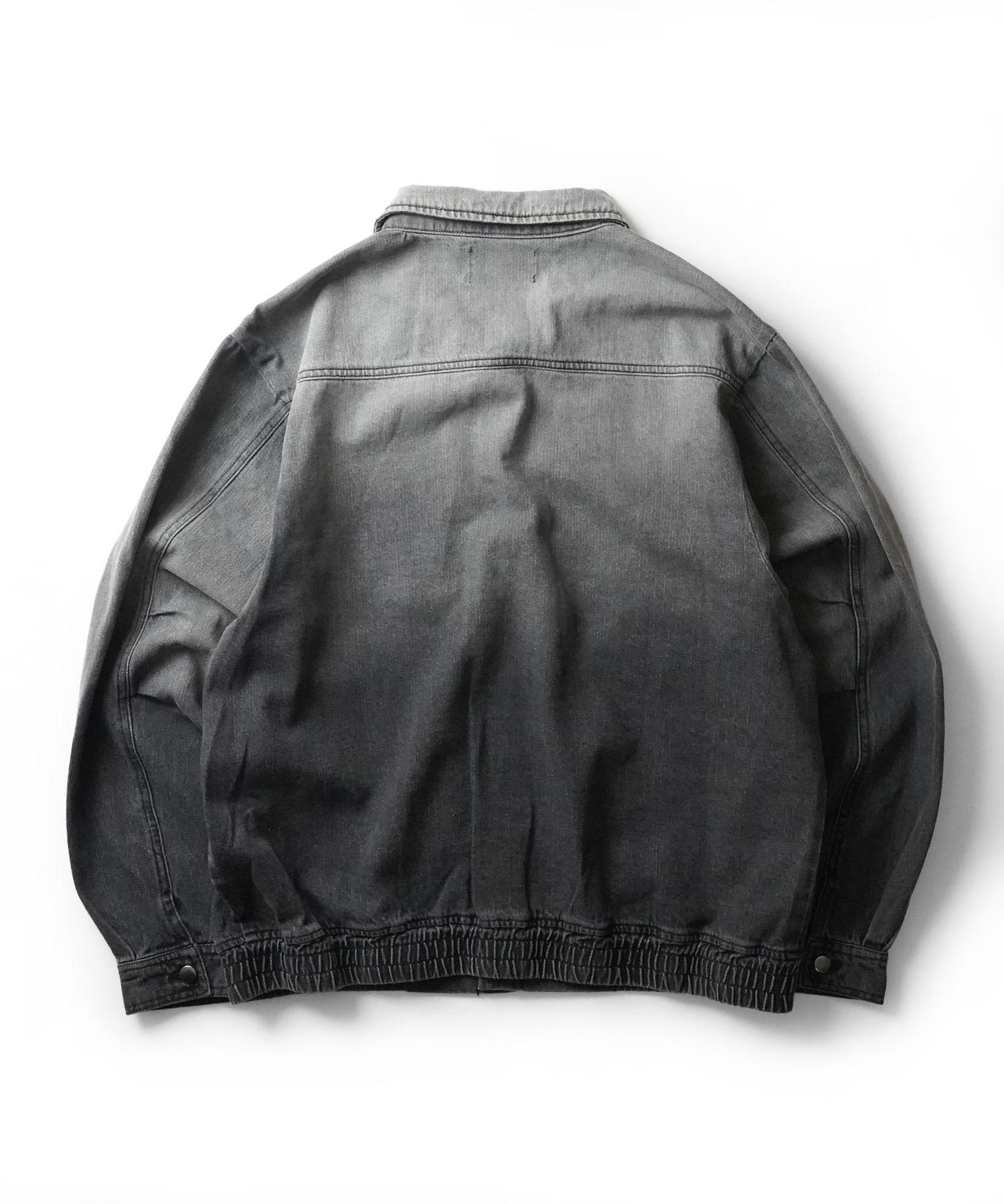 25SS【新色追加】ビッグシルエット ヴィンテージライク ケミカルウォッシュ加工 グラデーション デニムブルゾン / Gジャン デニムジャケット【Confirm】