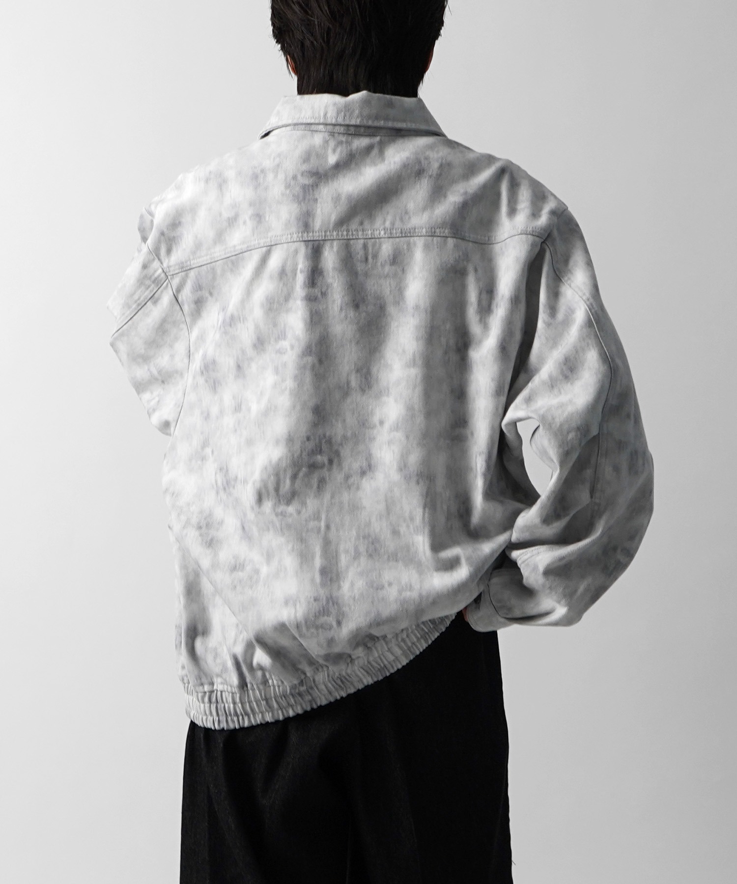25SS【新色追加】ビッグシルエット ヴィンテージライク ケミカルウォッシュ加工 グラデーション デニムブルゾン / Gジャン デニムジャケット【Confirm】