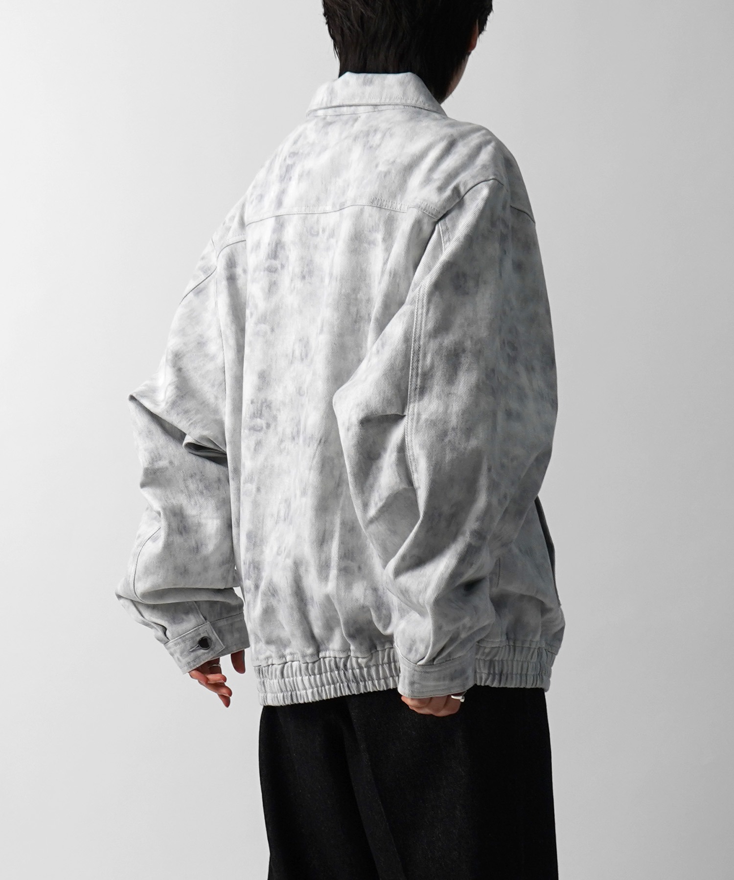 25SS【新色追加】ビッグシルエット ヴィンテージライク ケミカルウォッシュ加工 グラデーション デニムブルゾン / Gジャン デニムジャケット【Confirm】