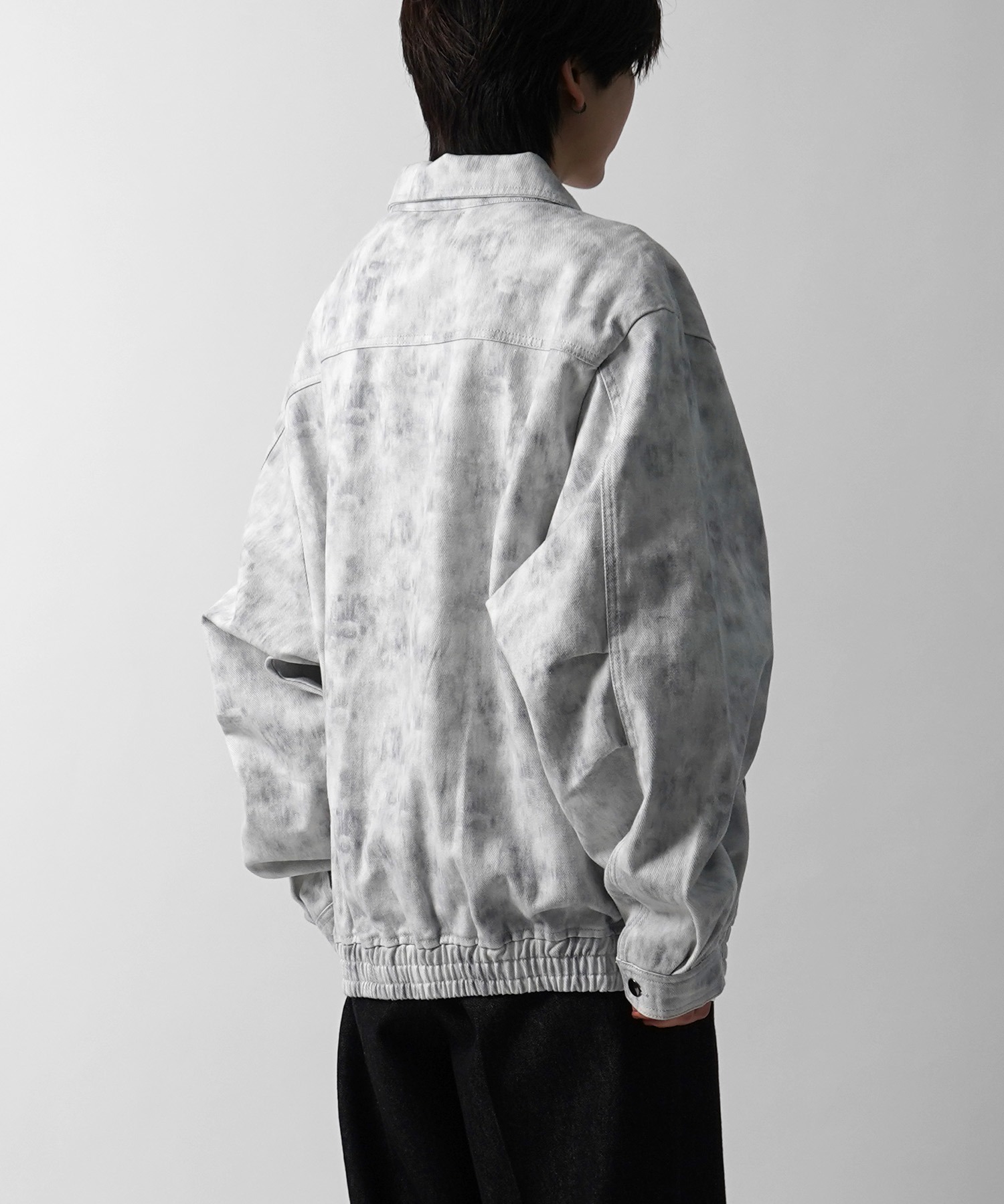 25SS【新色追加】ビッグシルエット ヴィンテージライク ケミカルウォッシュ加工 グラデーション デニムブルゾン / Gジャン デニムジャケット【Confirm】