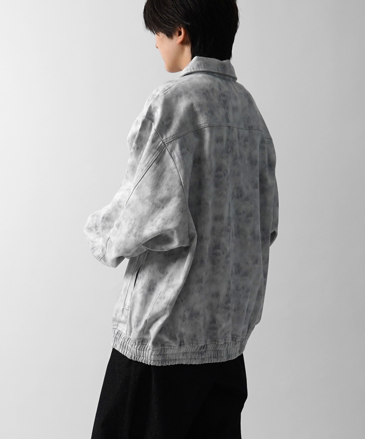 25SS【新色追加】ビッグシルエット ヴィンテージライク ケミカルウォッシュ加工 グラデーション デニムブルゾン / Gジャン デニムジャケット【Confirm】