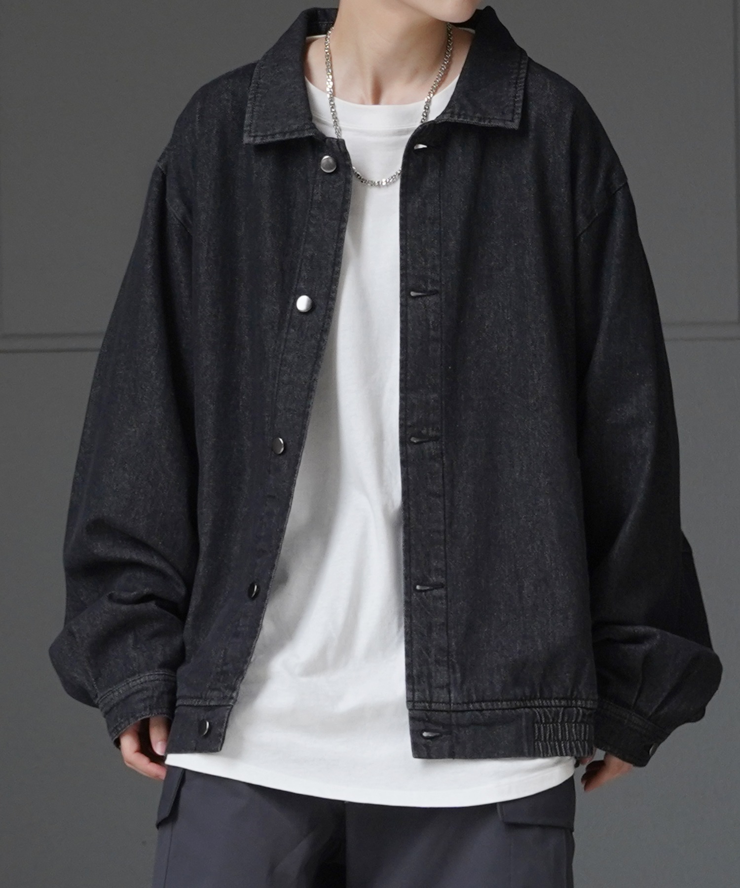 25SS【新色追加】ビッグシルエット ヴィンテージライク ケミカルウォッシュ加工 グラデーション デニムブルゾン / Gジャン デニムジャケット【Confirm】