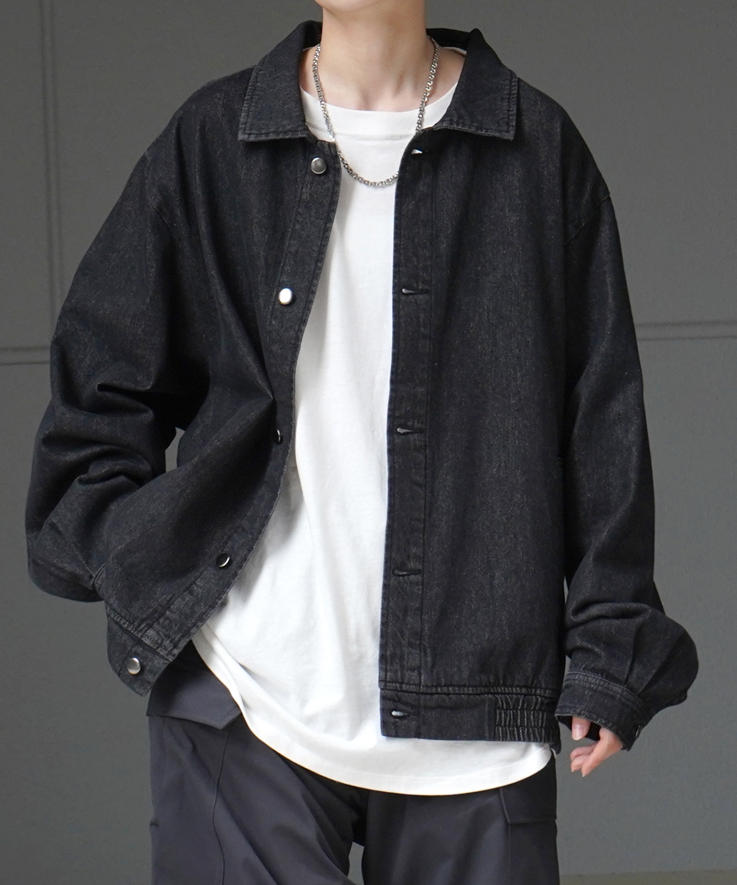 25SS【新色追加】ビッグシルエット ヴィンテージライク ケミカルウォッシュ加工 グラデーション デニムブルゾン / Gジャン デニムジャケット【Confirm】