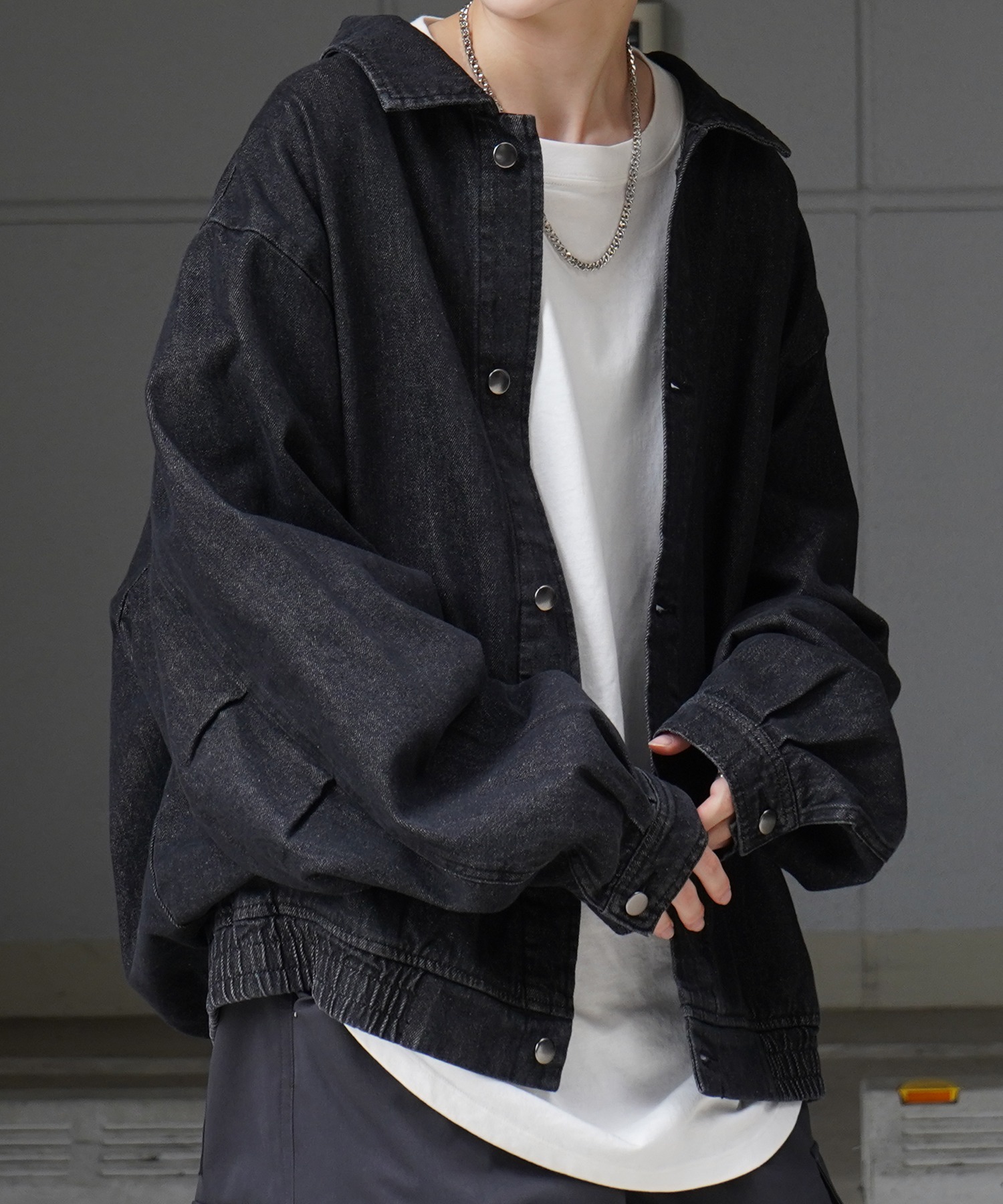 25SS【新色追加】ビッグシルエット ヴィンテージライク ケミカルウォッシュ加工 グラデーション デニムブルゾン / Gジャン デニムジャケット【Confirm】