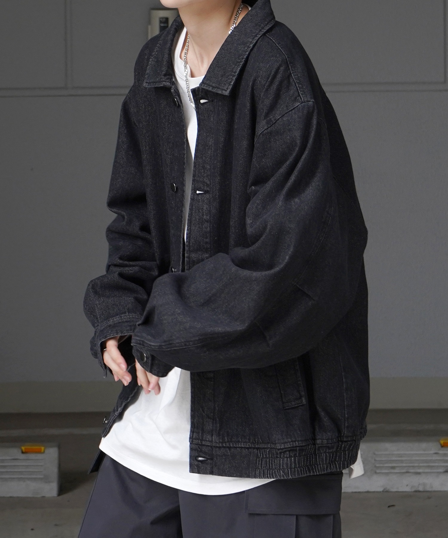 25SS【新色追加】ビッグシルエット ヴィンテージライク ケミカルウォッシュ加工 グラデーション デニムブルゾン / Gジャン デニムジャケット【Confirm】