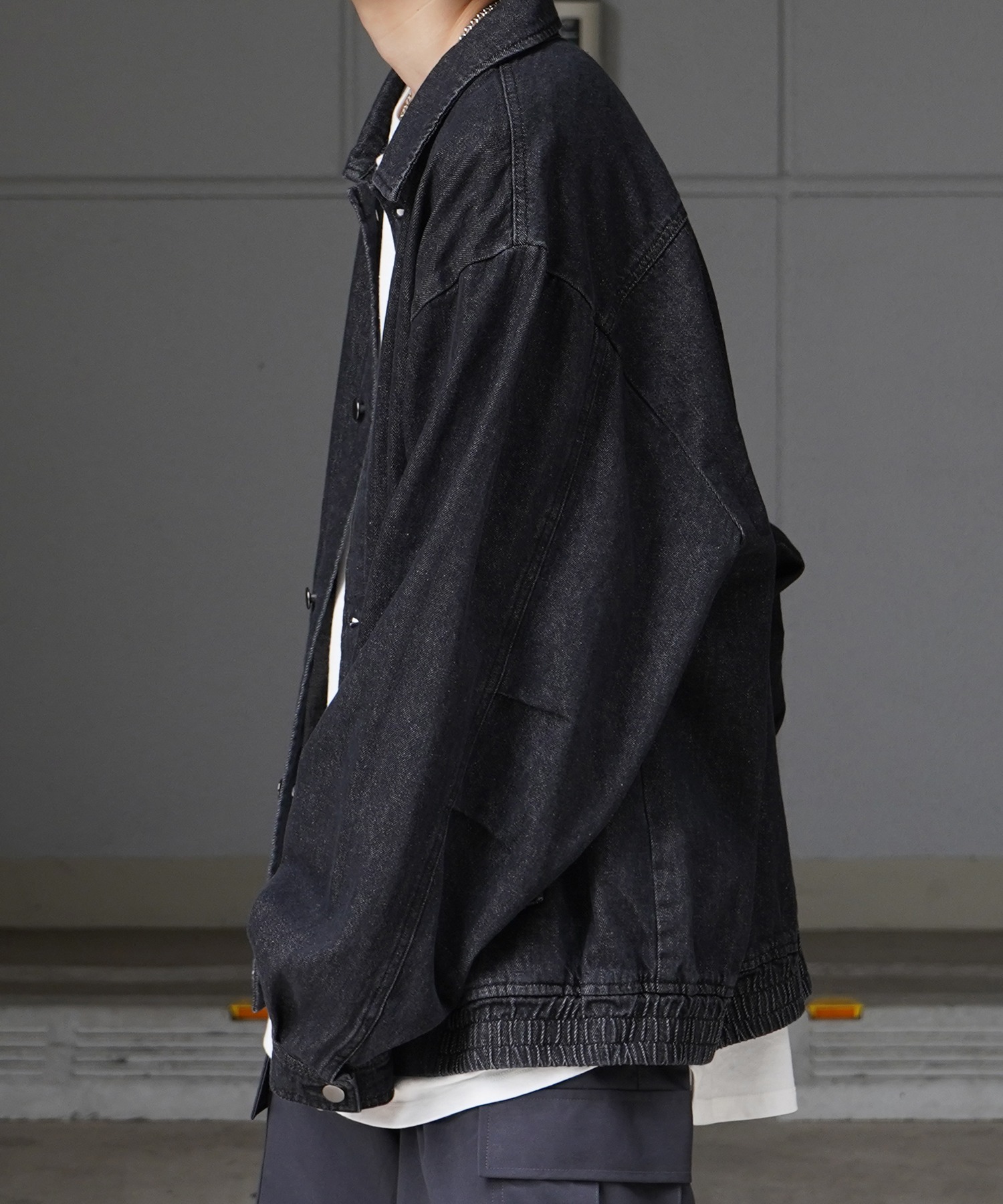 25SS【新色追加】ビッグシルエット ヴィンテージライク ケミカルウォッシュ加工 グラデーション デニムブルゾン / Gジャン デニムジャケット【Confirm】