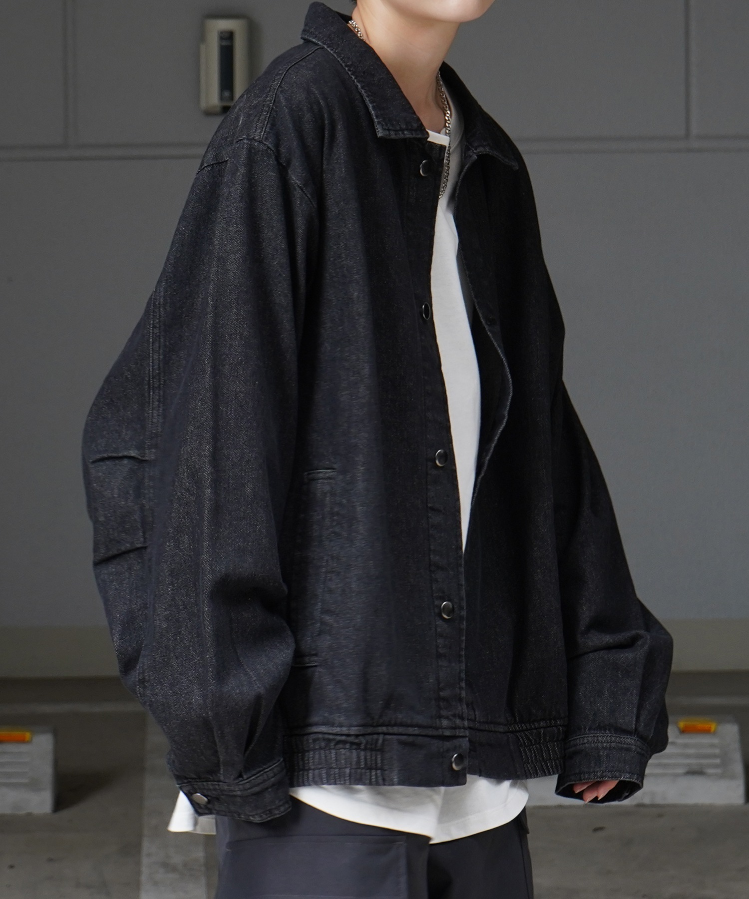 25SS【新色追加】ビッグシルエット ヴィンテージライク ケミカルウォッシュ加工 グラデーション デニムブルゾン / Gジャン デニムジャケット【Confirm】