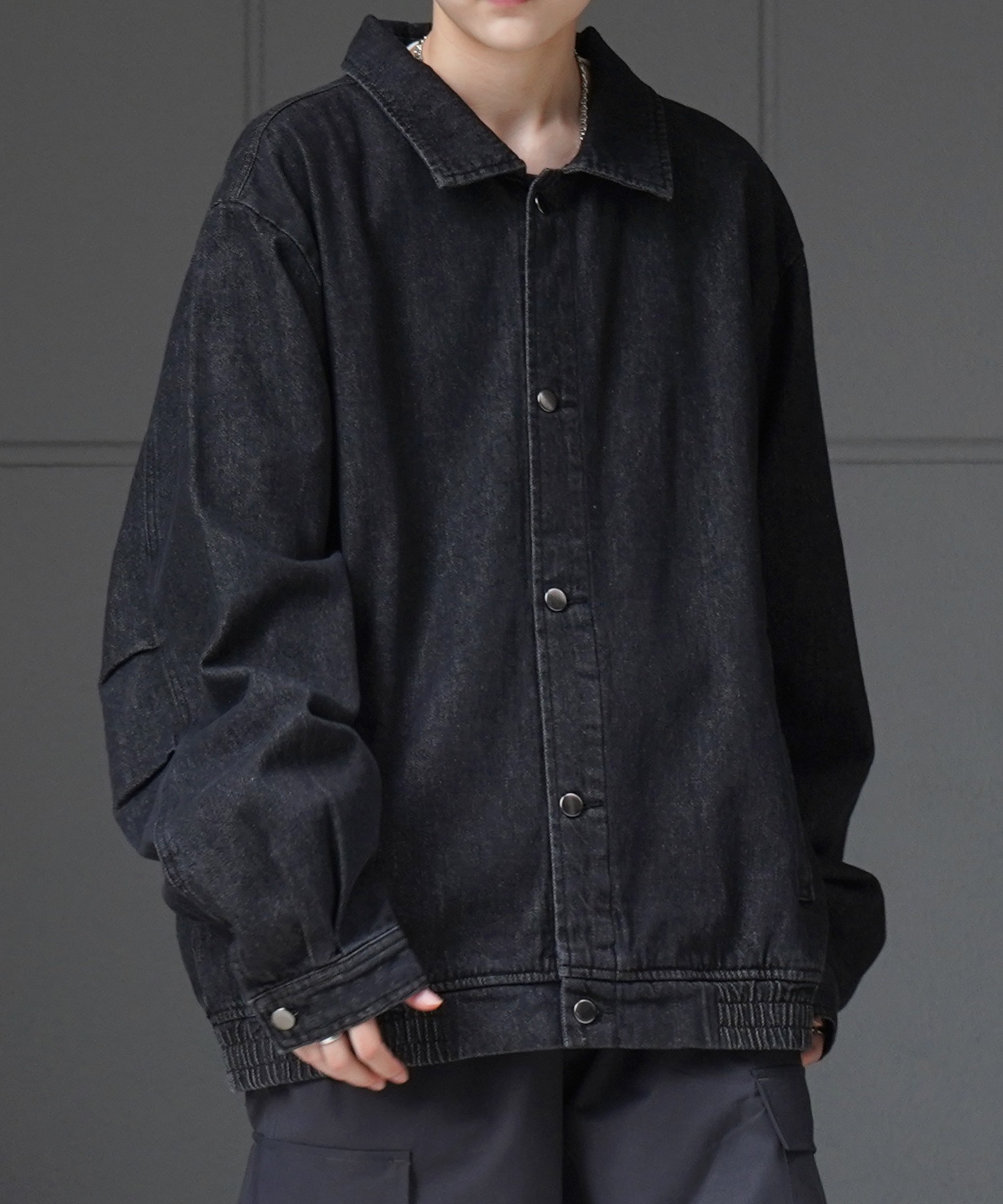 25SS【新色追加】ビッグシルエット ヴィンテージライク ケミカルウォッシュ加工 グラデーション デニムブルゾン / Gジャン デニムジャケット【Confirm】