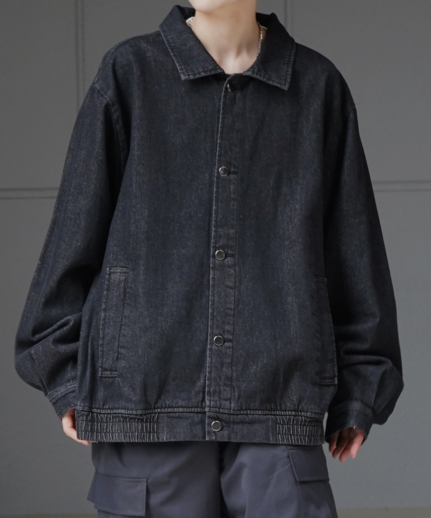 25SS【新色追加】ビッグシルエット ヴィンテージライク ケミカルウォッシュ加工 グラデーション デニムブルゾン / Gジャン デニムジャケット【Confirm】