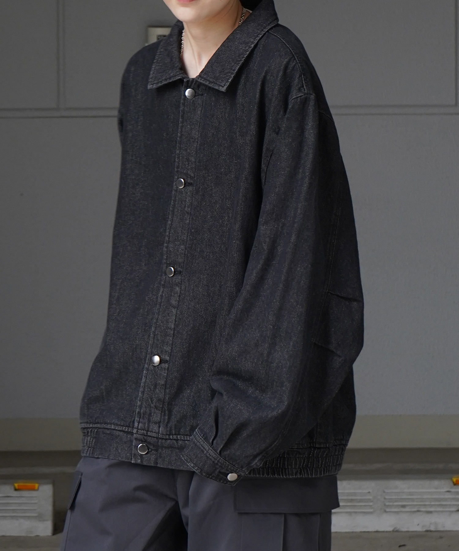 25SS【新色追加】ビッグシルエット ヴィンテージライク ケミカルウォッシュ加工 グラデーション デニムブルゾン / Gジャン デニムジャケット【Confirm】