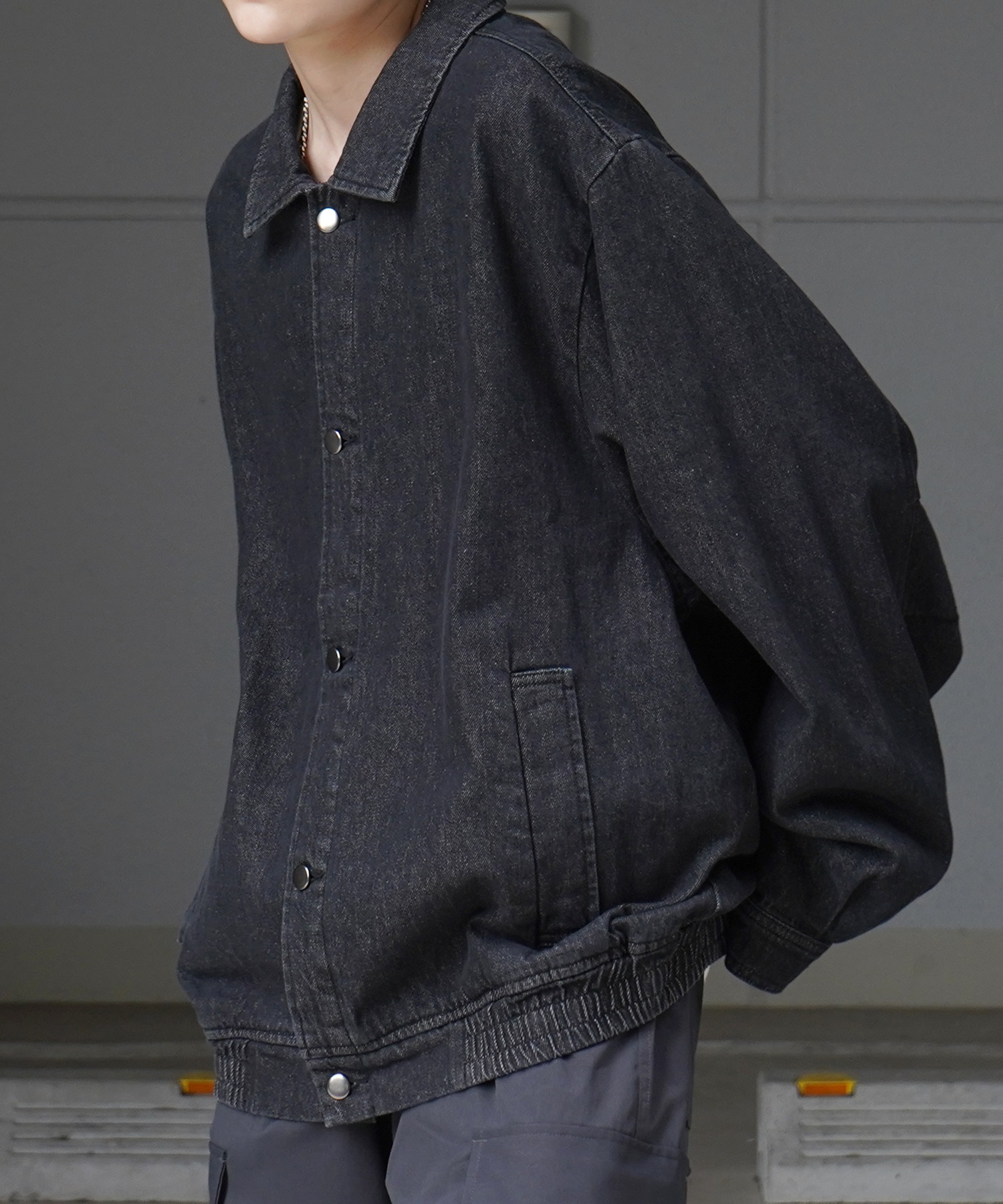 25SS【新色追加】ビッグシルエット ヴィンテージライク ケミカルウォッシュ加工 グラデーション デニムブルゾン / Gジャン デニムジャケット【Confirm】