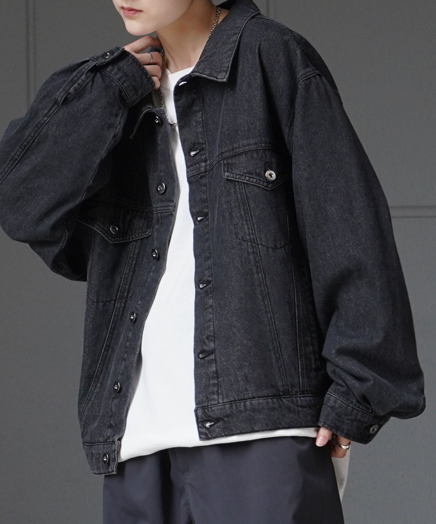 25SS【新色追加】ビッグシルエット ヴィンテージライク ケミカルウォッシュ加工 グラデーション デニムブルゾン / Gジャン デニムジャケット【Confirm】