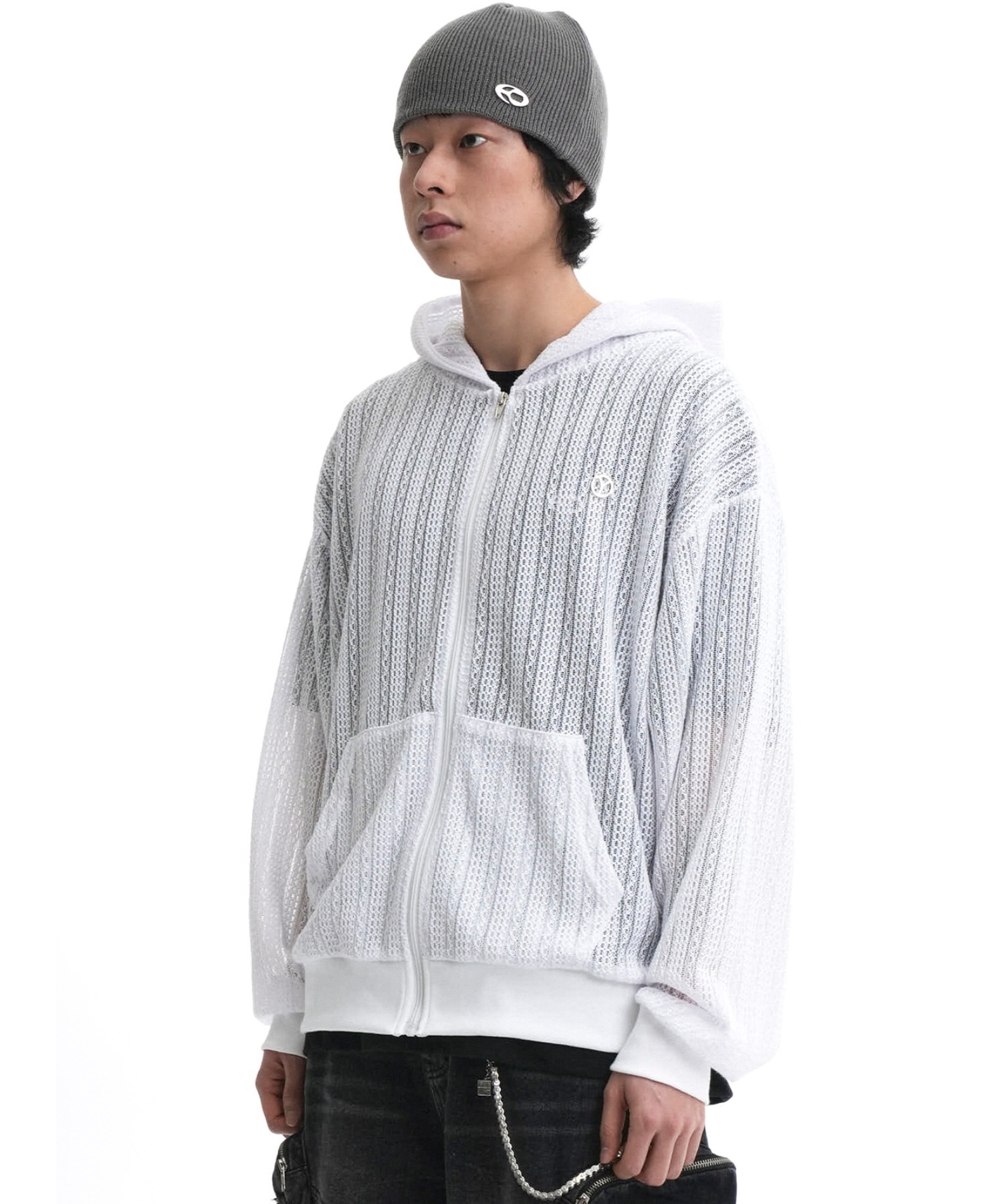 cootie ジップアップパーカー　zip-upParker COOKIES C-BITE LOGO ZIP HOODIE (HEATHER GREY/WHITE