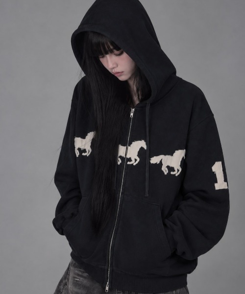 OY　OPENYARD ジップパーカー　ブラック Openyard/オープンヤード』GALLOP HOODIE ZIP UP/ギャロップジップ