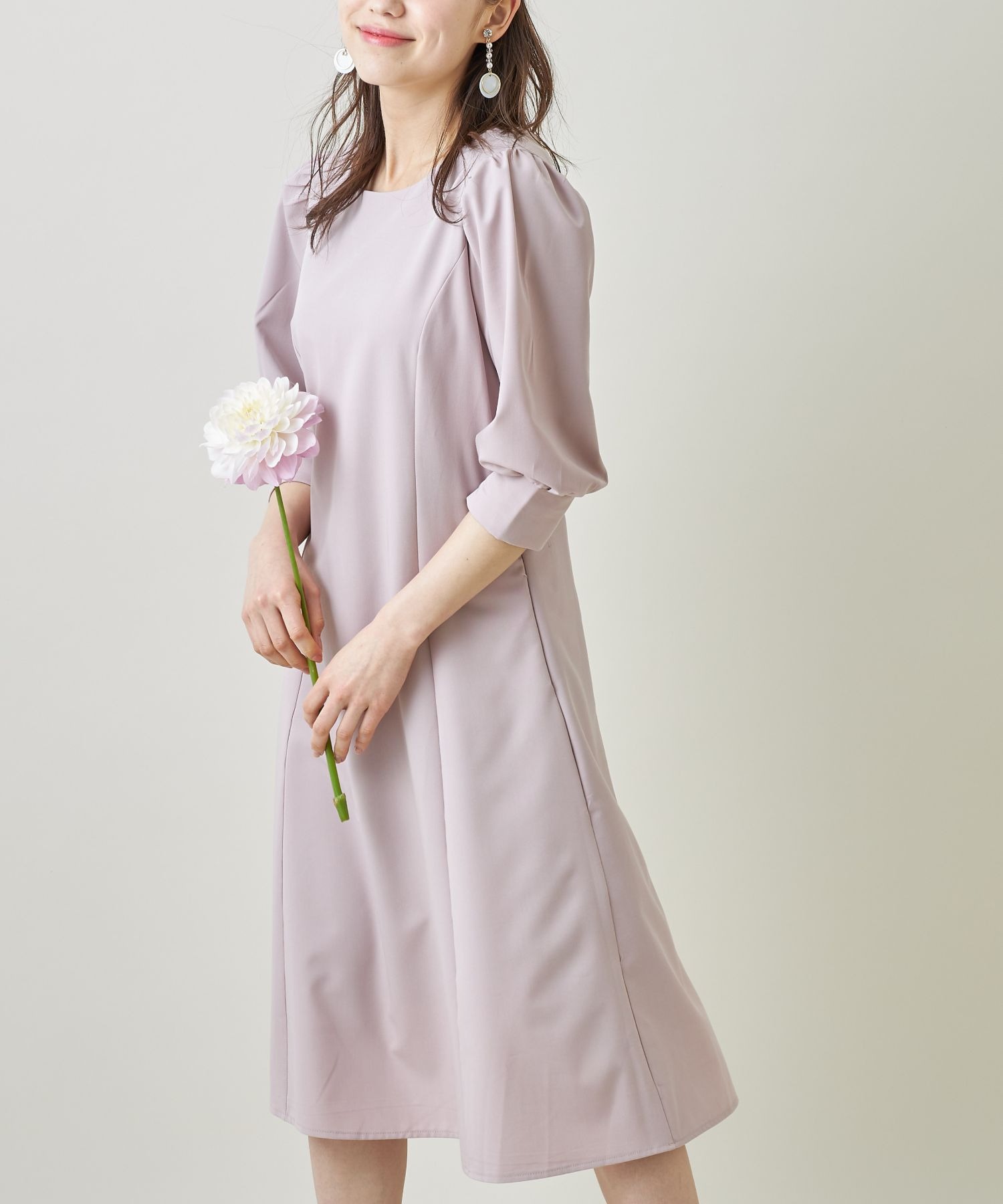 前後２ｗａｙパール付きバルーンスリーブワンピース 日本最大級の品揃え