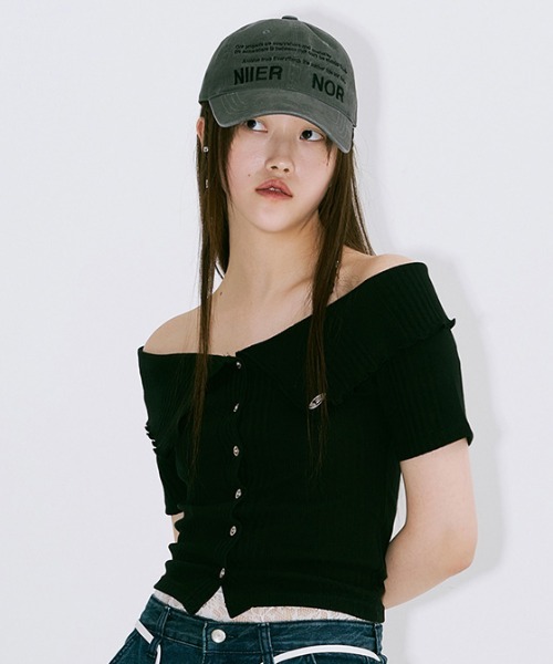 A'GEM/9 × .kom 『NIIER NOR/ニア ノア』 RIBBED OFF SHOULDER