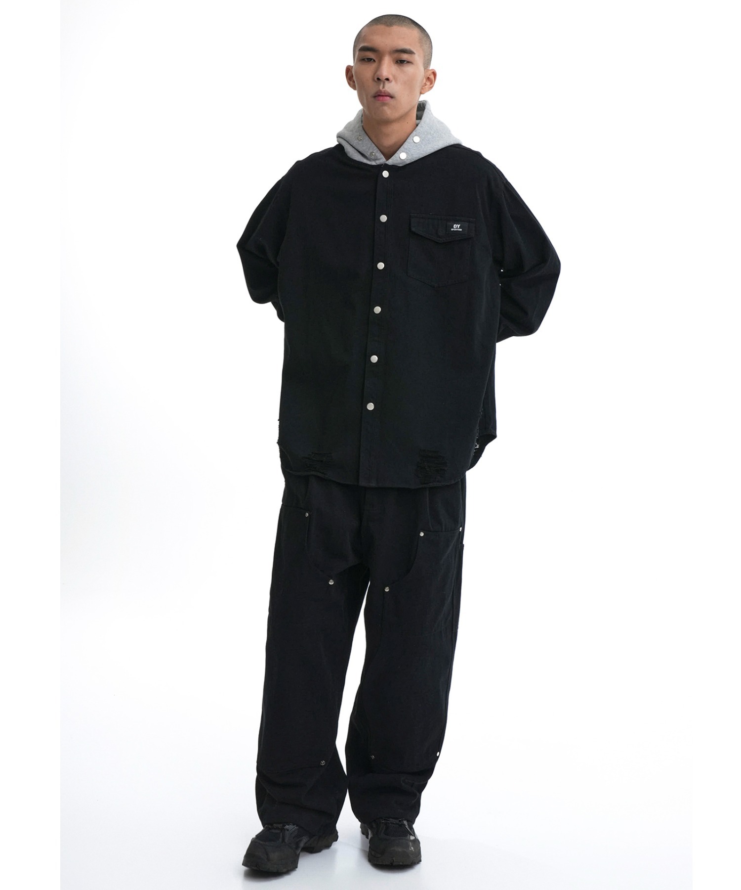 OY/オーワイ』 DESTROYED HOODIE SHIRTS/デストロイドフーディー