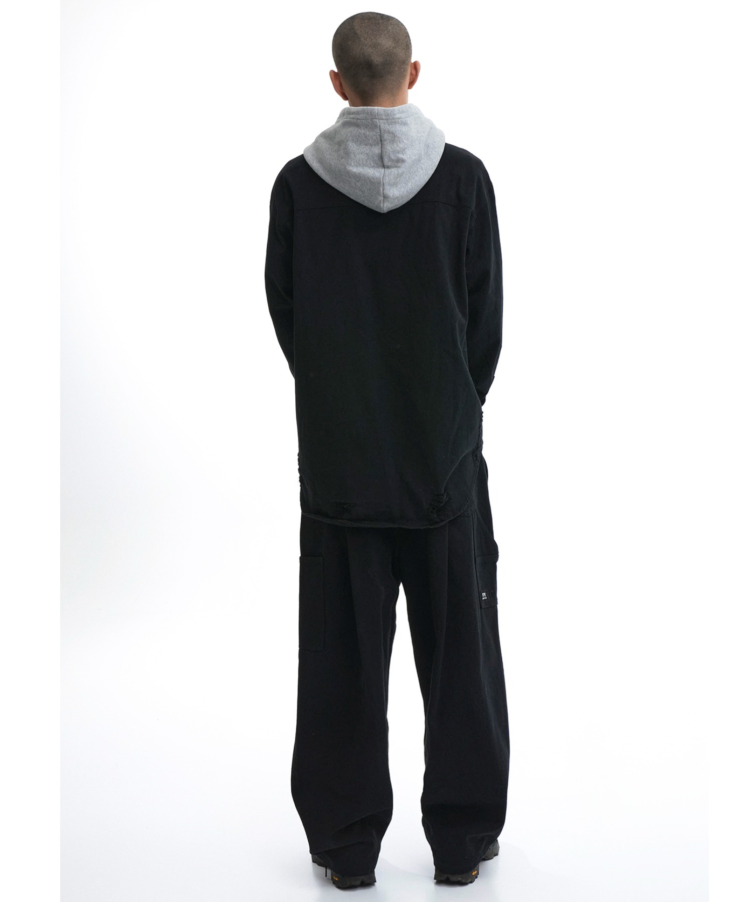 シャツ 「OY/オーワイ」 DESTROYED HOODIE SHIRTS/デストロイドフーディーシャツ メンズ レディース