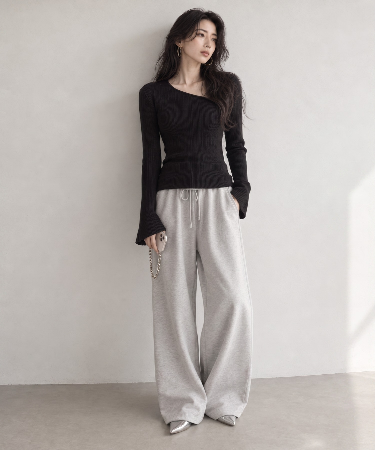 モデル身長：158cm
着用サイズ：FREE