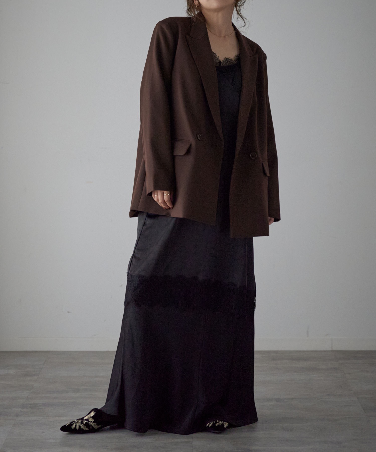 model：163cm. 着用サイズ：FREE