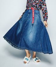 USED加工デニム フレアスカート