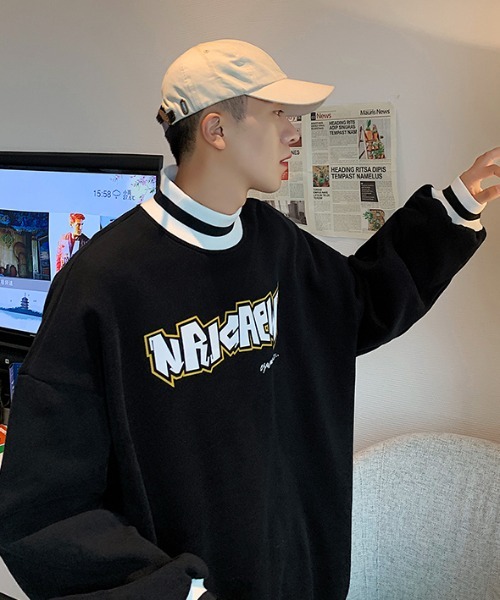 A'GEM/9 × .kom『.kom/ドットケーオーエム』裏起毛 ルーズシルエット