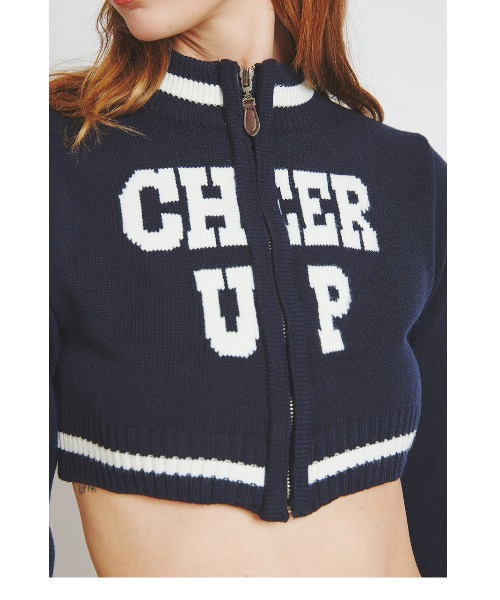 A'GAM/9×.kom『CRANK/クランク』LETTERING CROP KNIT ZIP-UP/クロップ
