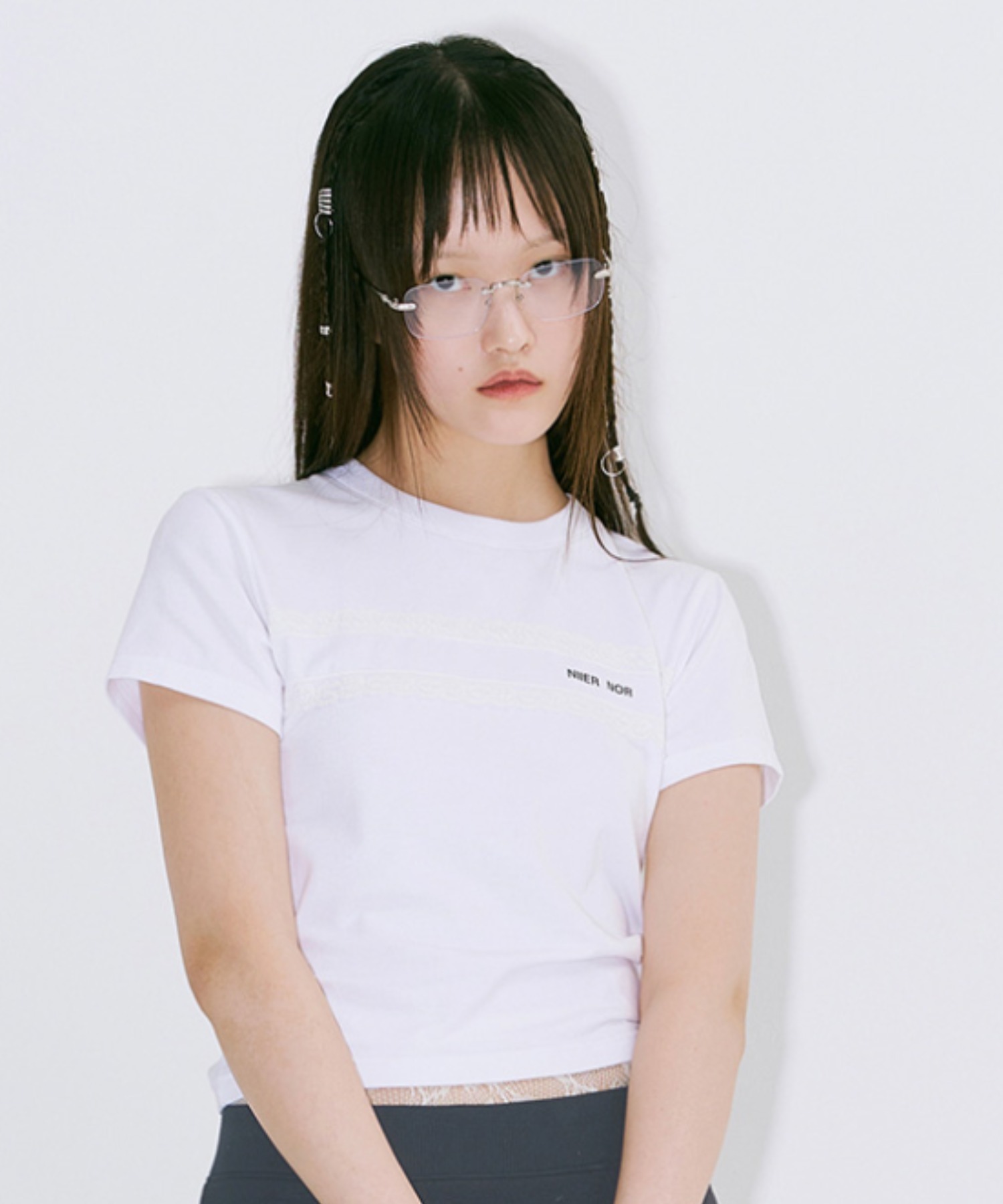 A'GEM/9 × .kom 『NIIER NOR/ニア ノア』 LACE TRIMMING CROP