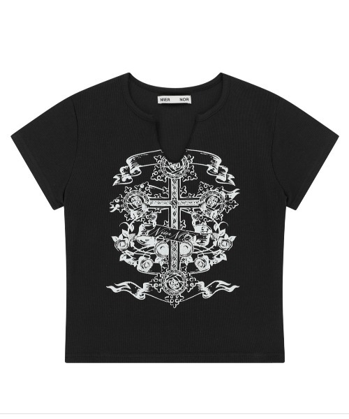 タグ付✨ クロスアンドクロス ロールアップTシャツ チャコール カットソー F alexander wang - GRAPHIC SHORT SLEEVE TEE / グラフィック