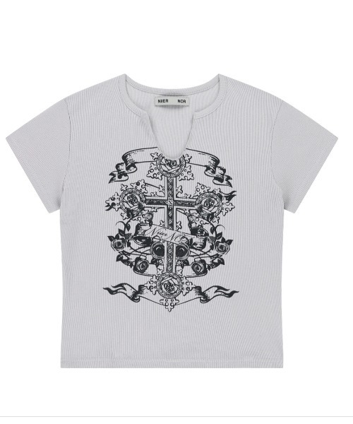 A'GEM/9 × .kom 『NIIER NOR/ニア ノア』 CROSS-ROSE CROP TOP