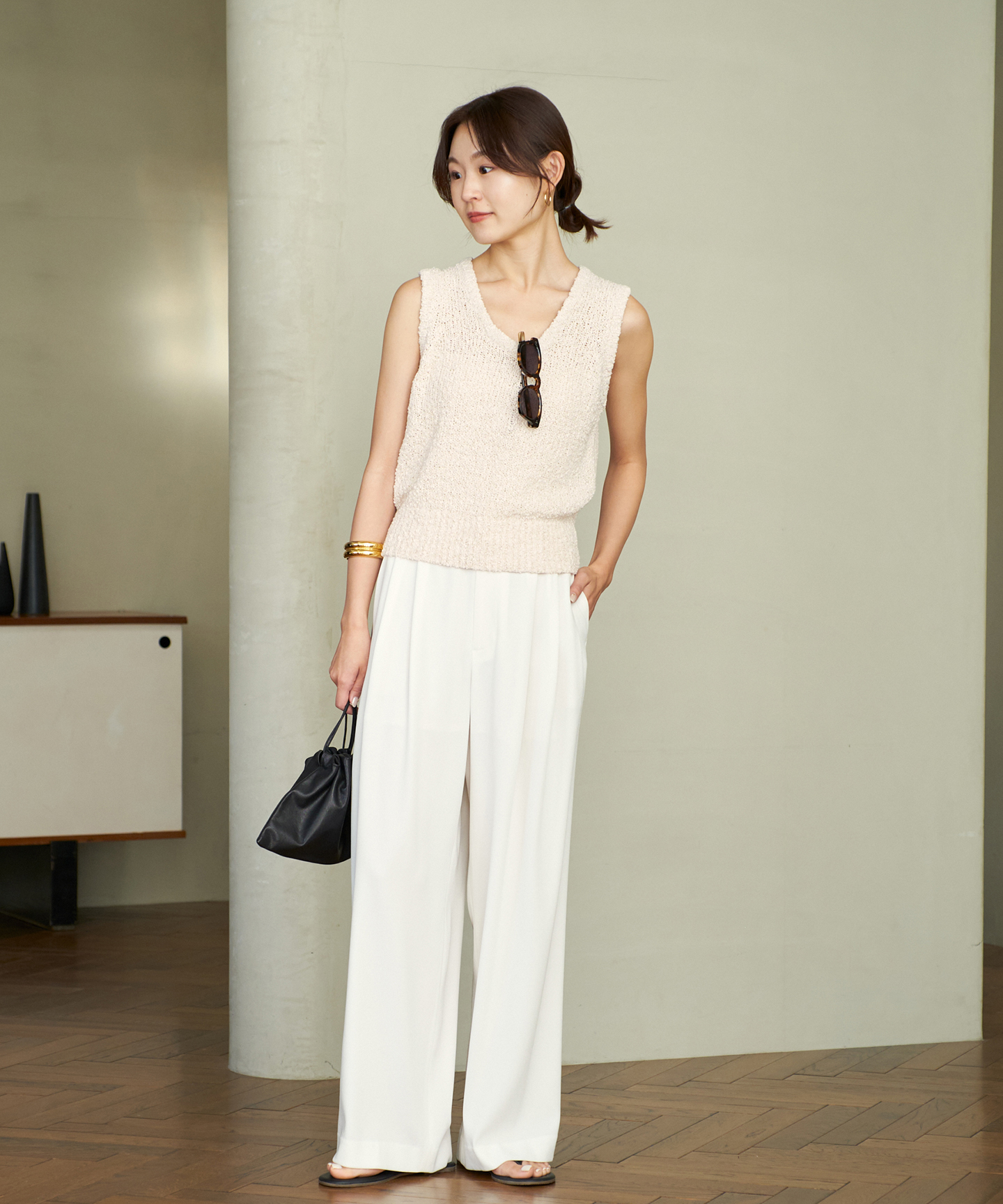 Georgette Tuck パンツ