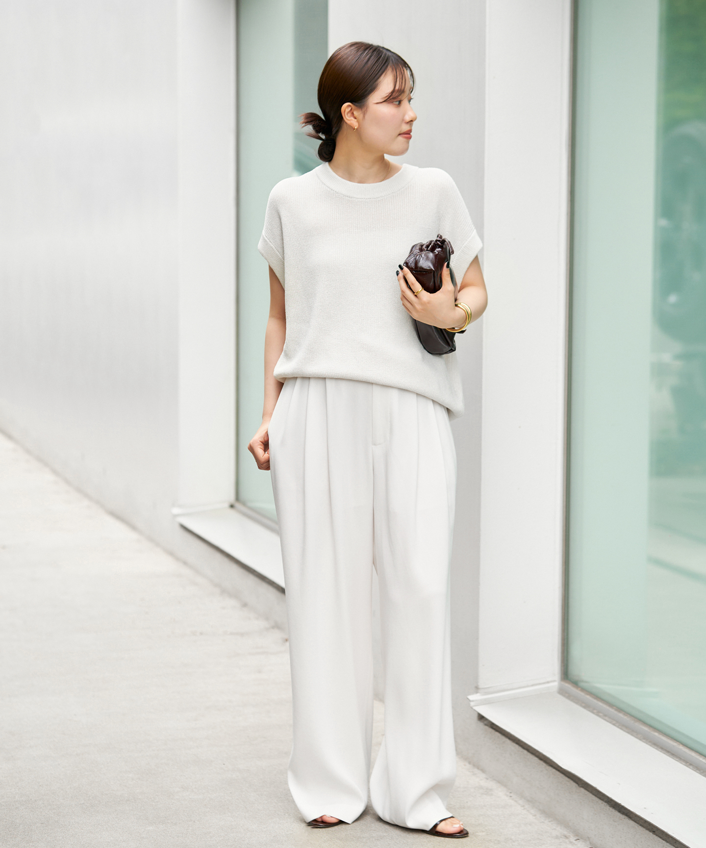 Georgette Tuck パンツ