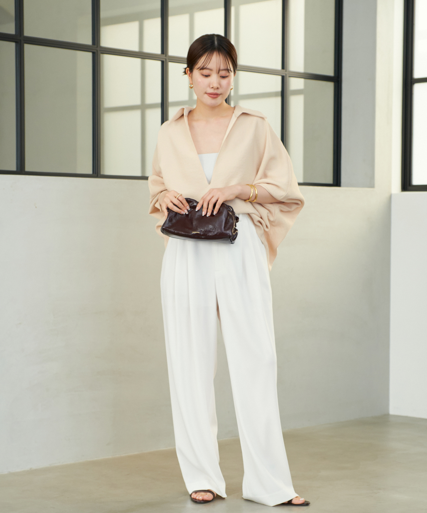 Georgette Tuck パンツ