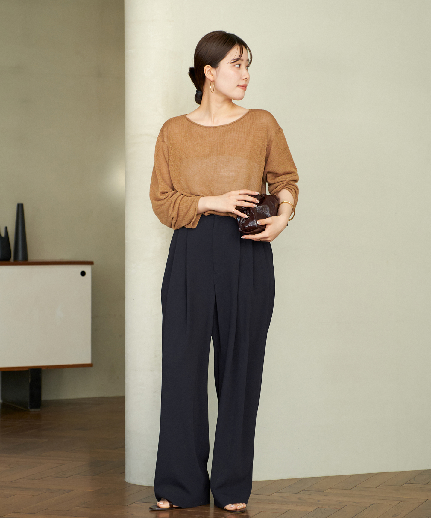 Georgette Tuck パンツ