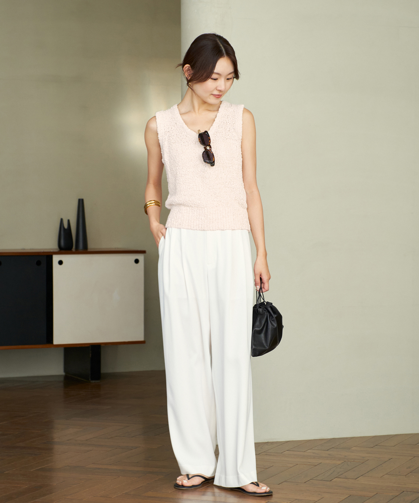 Georgette Tuck パンツ