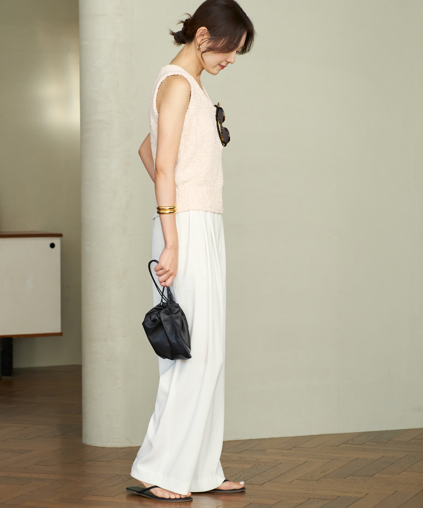 Georgette Tuck パンツ