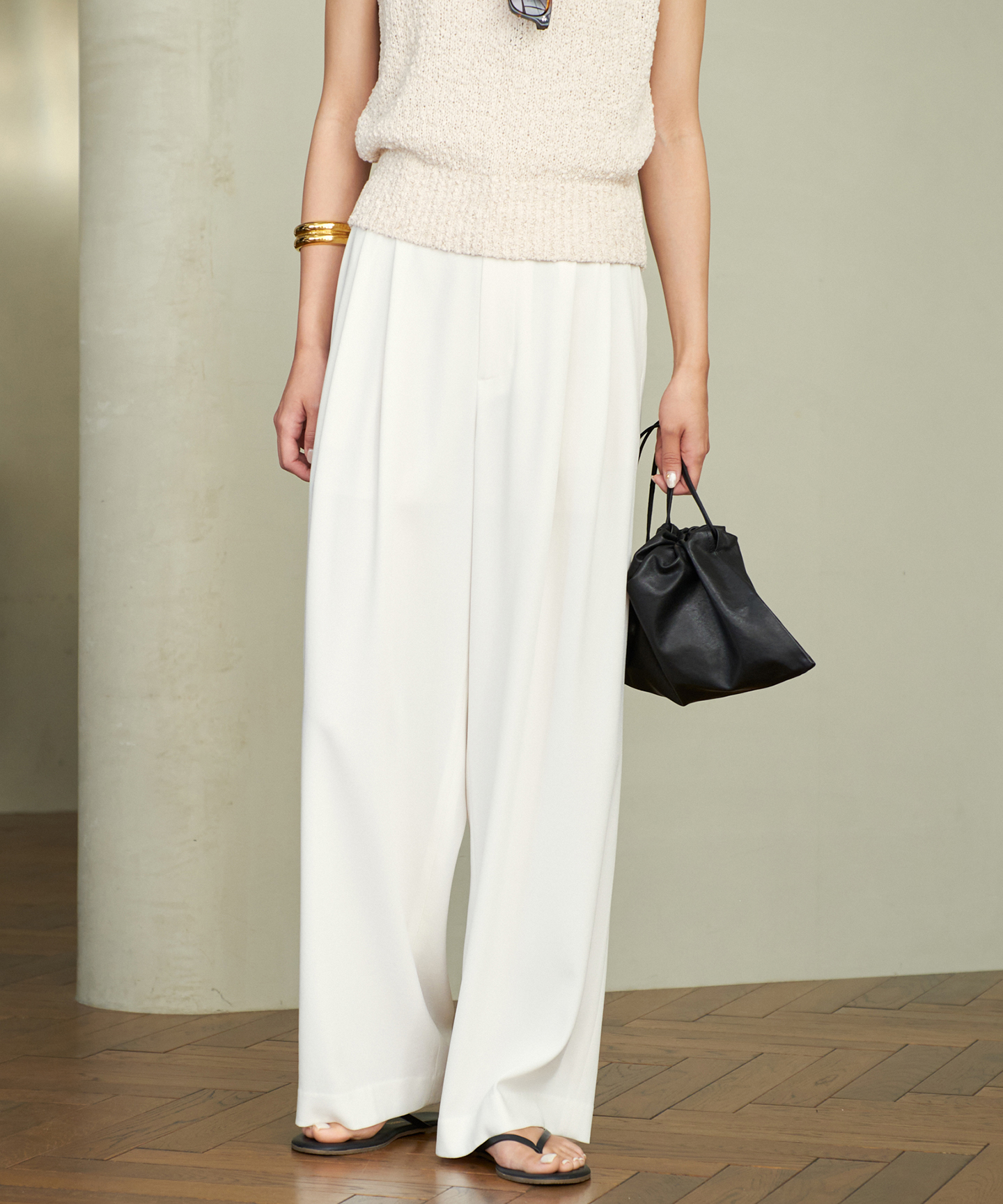 Georgette Tuck パンツ