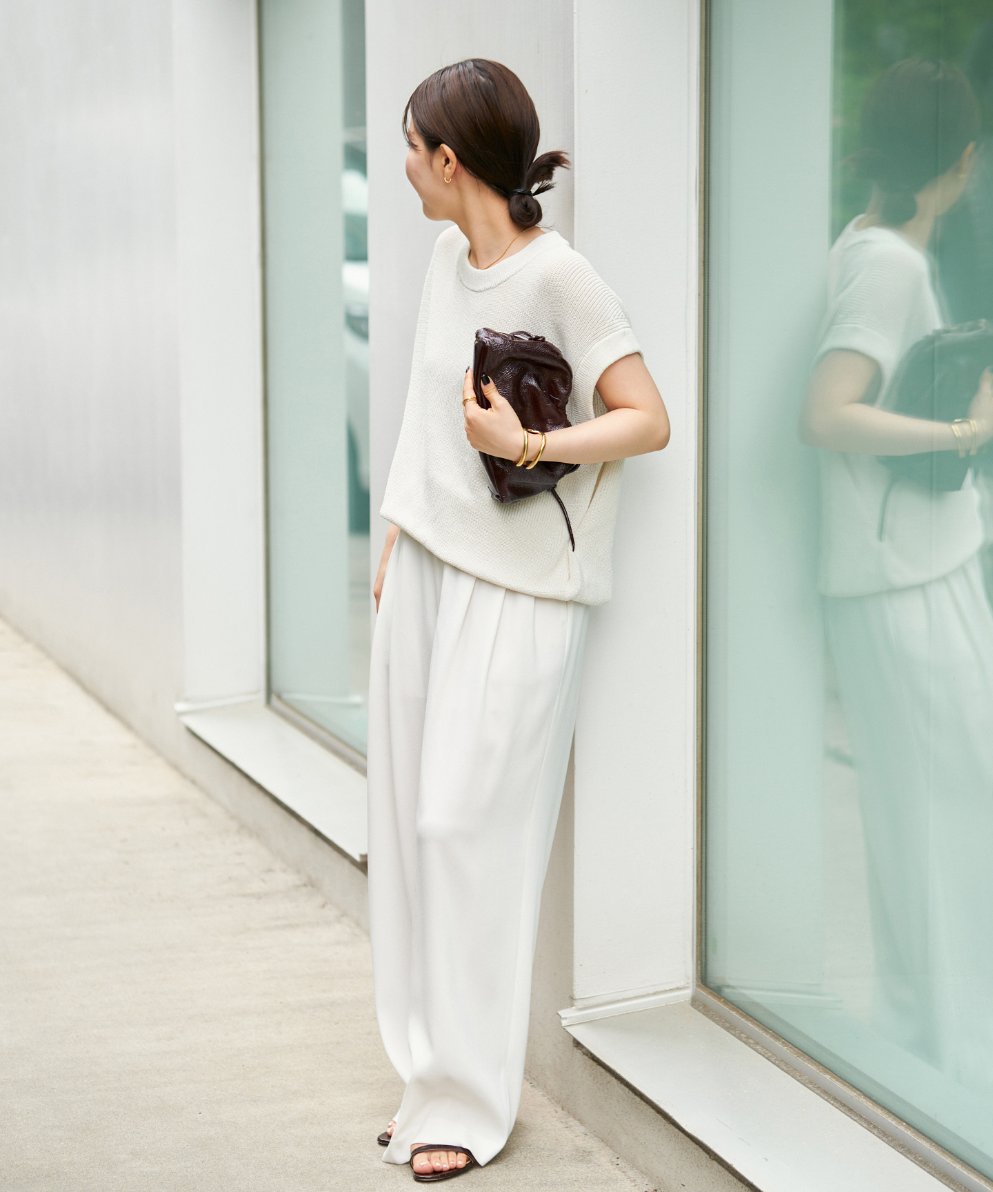 Georgette Tuck パンツ