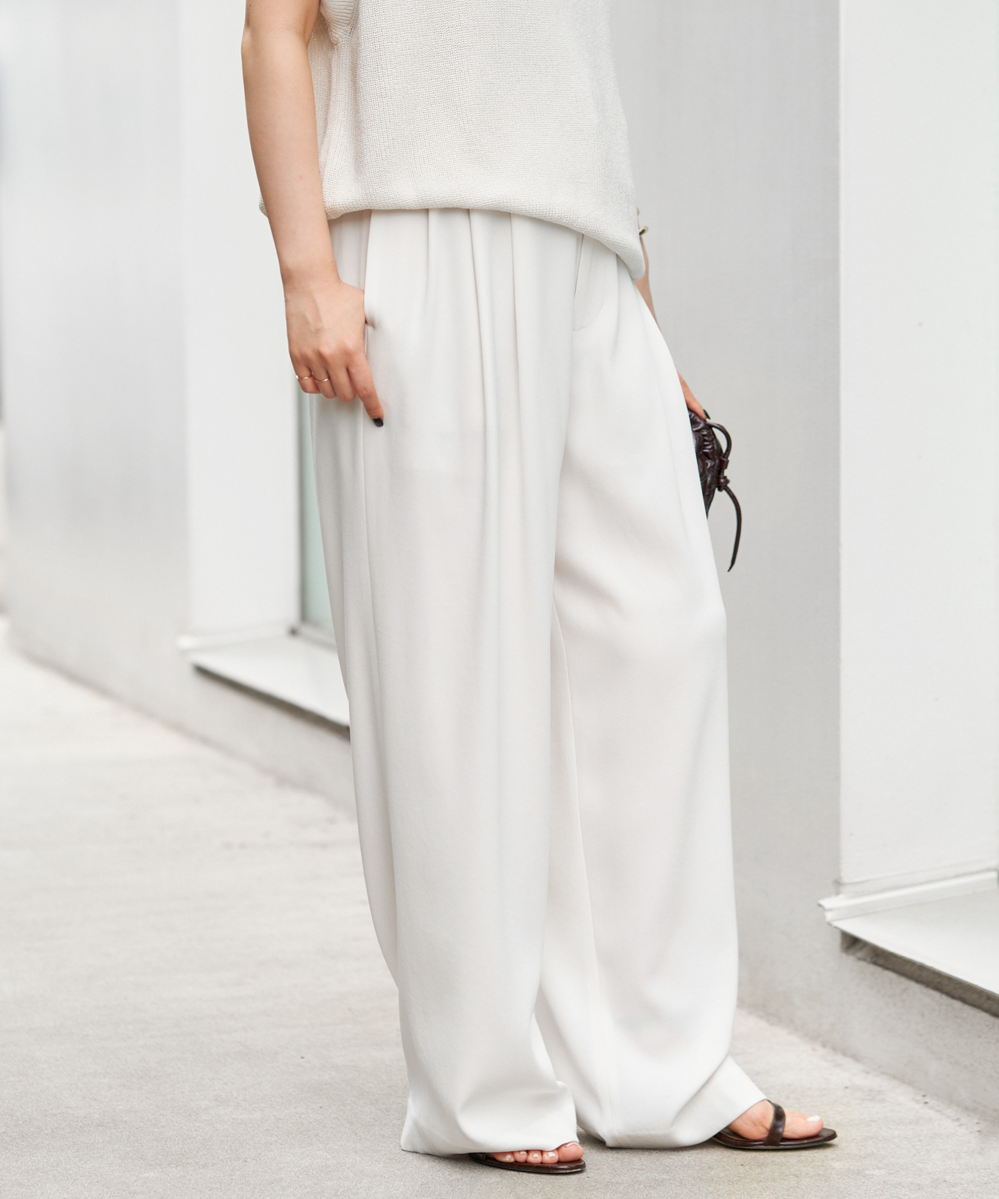 Georgette Tuck パンツ