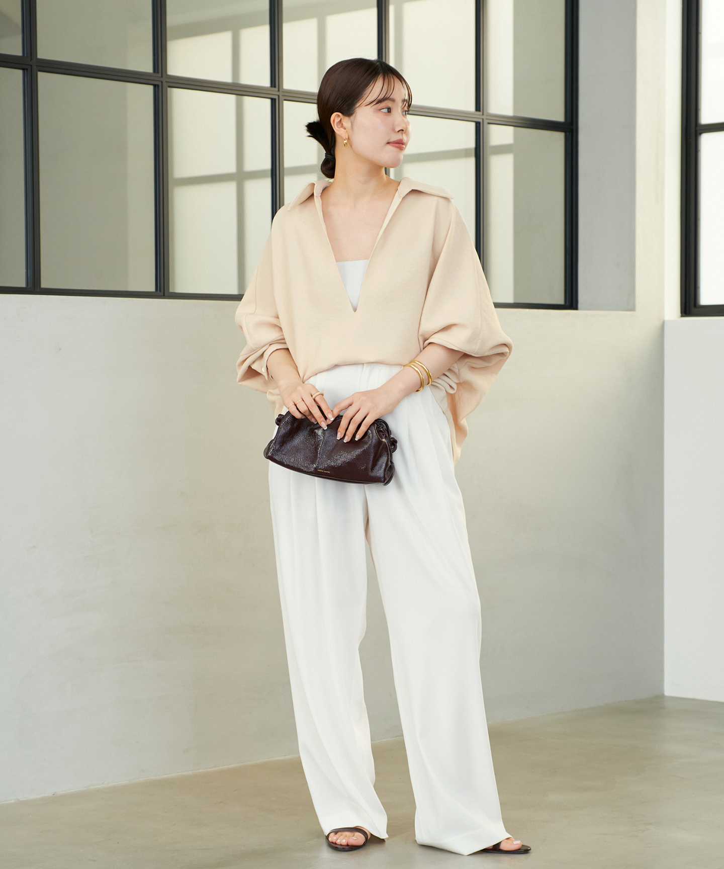 Georgette Tuck パンツ