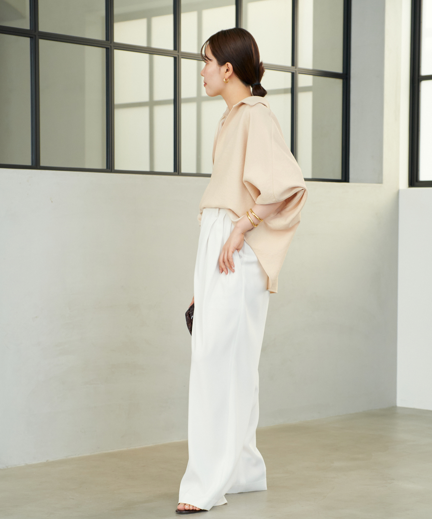 Georgette Tuck パンツ