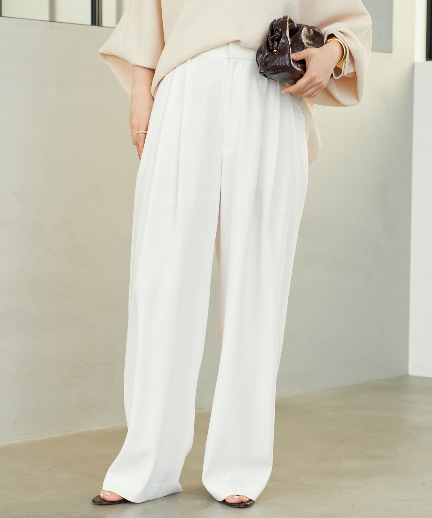 Georgette Tuck パンツ