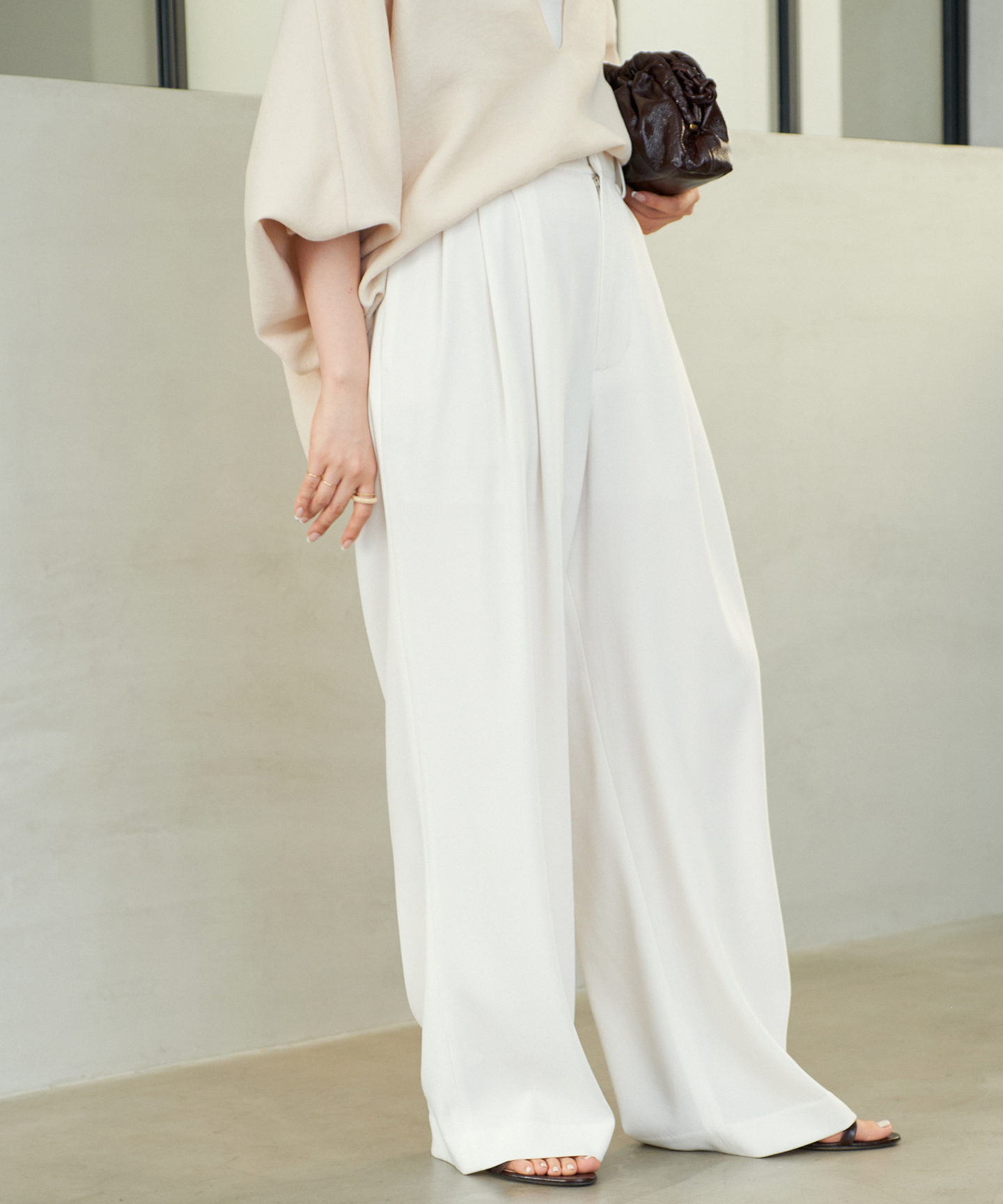 Georgette Tuck パンツ