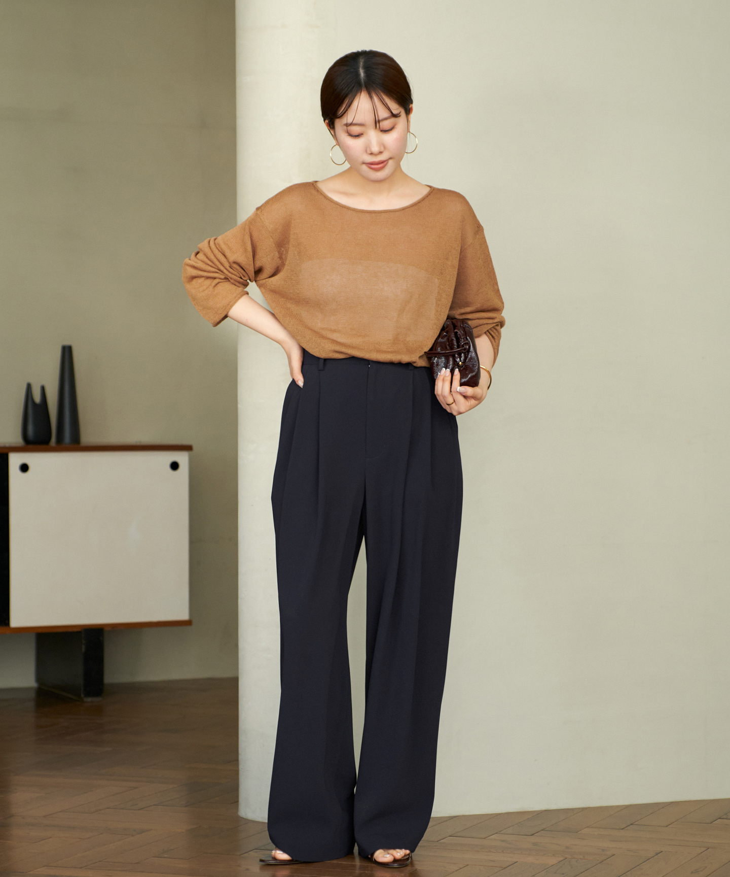 Georgette Tuck パンツ