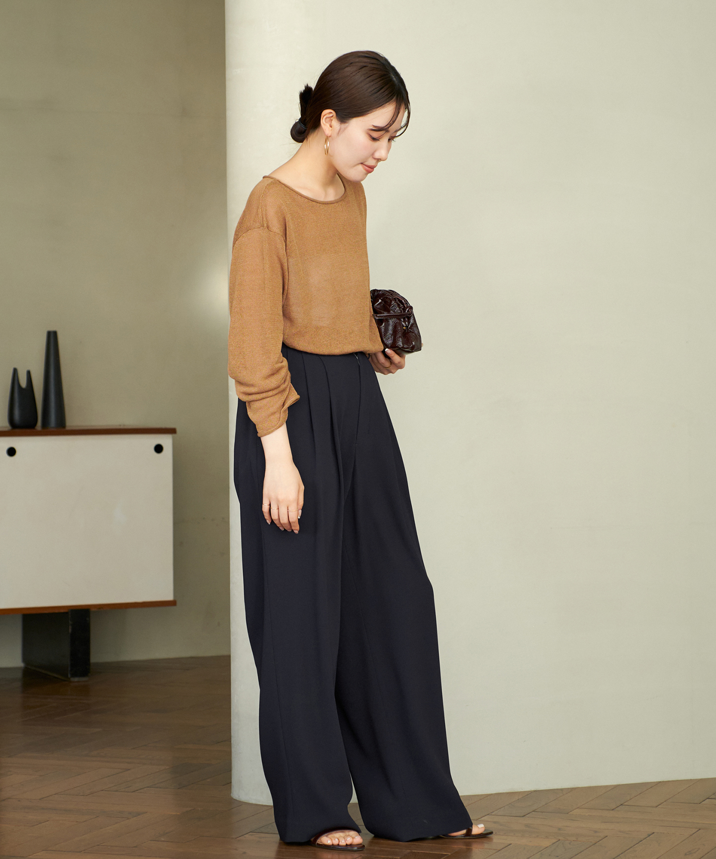 Georgette Tuck パンツ