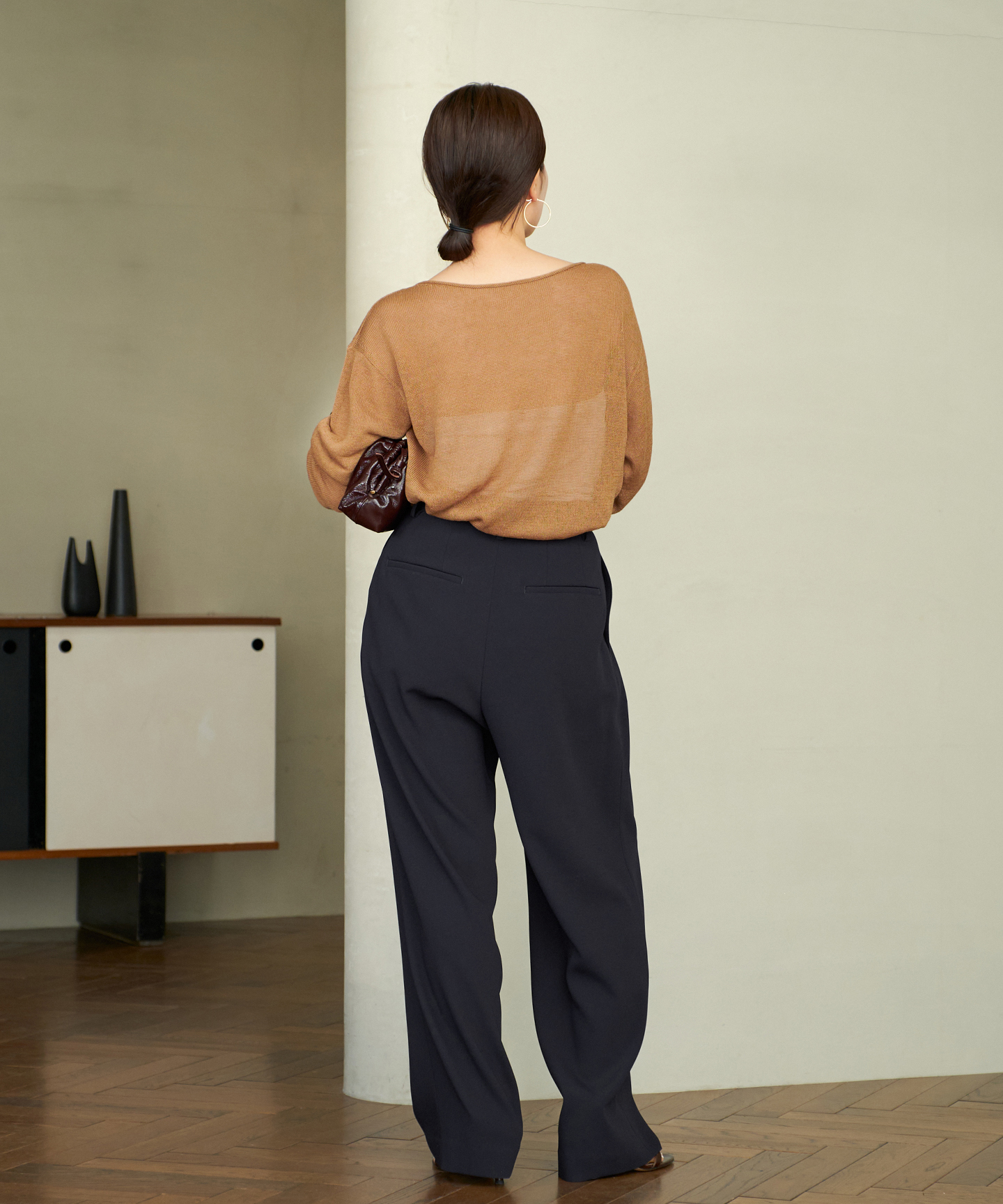 Georgette Tuck パンツ