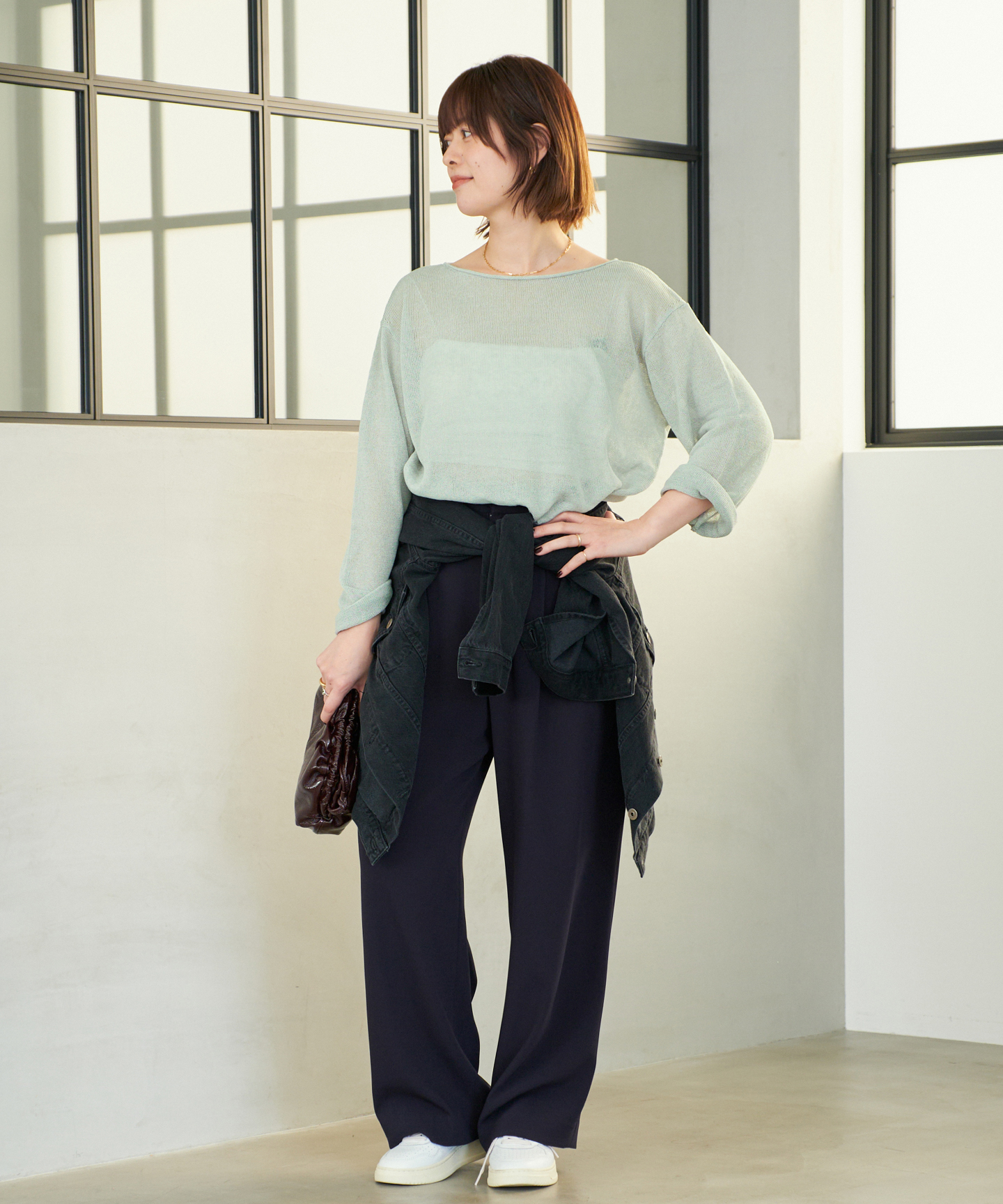 Georgette Tuck パンツ