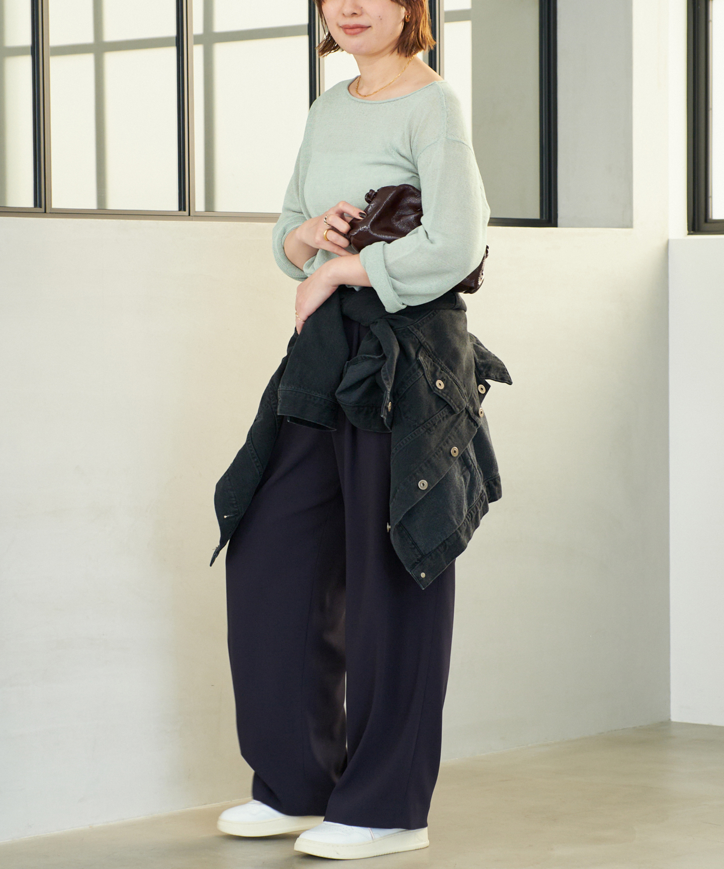 Georgette Tuck パンツ