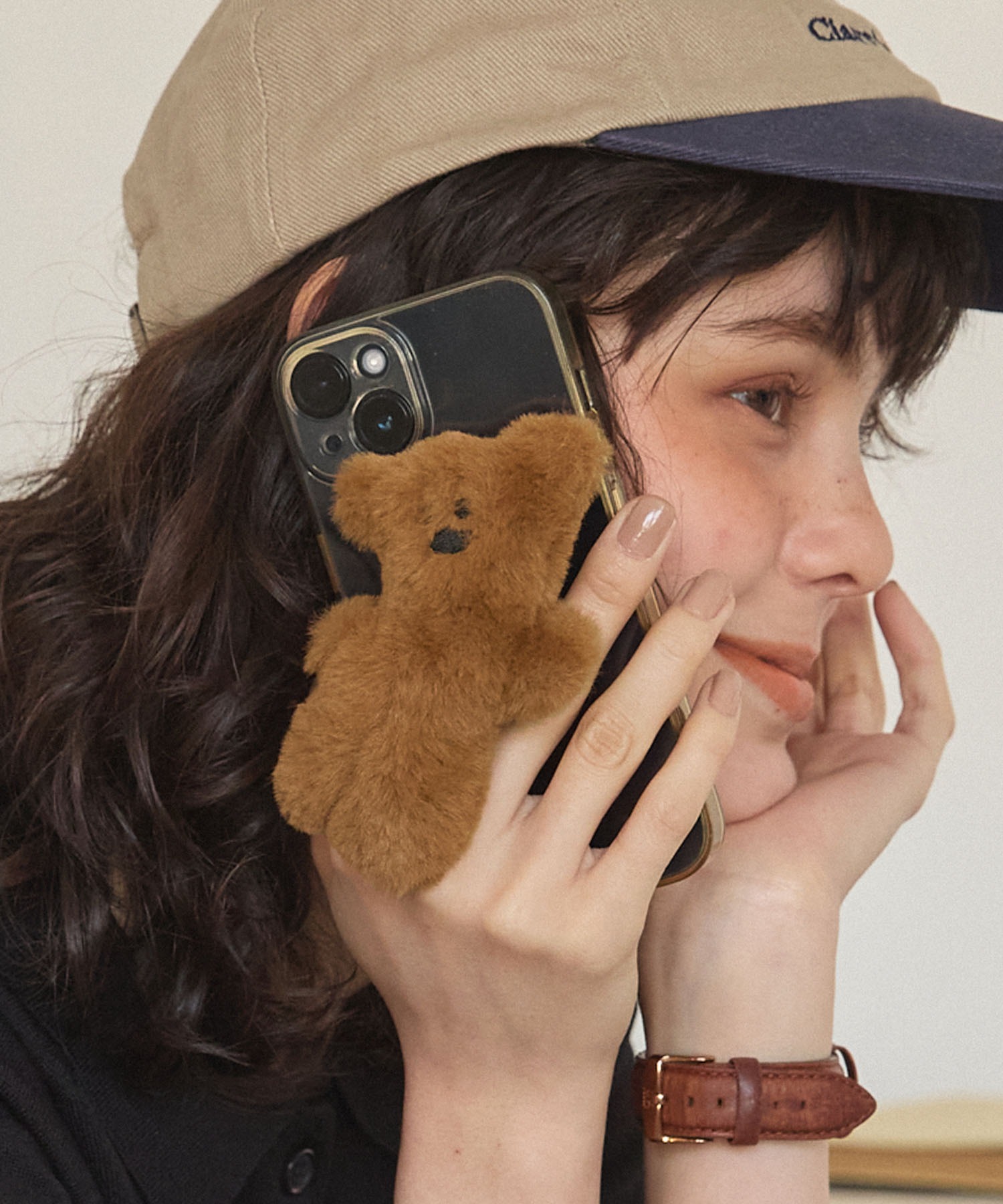 ふわふわ ぬいぐるみ ベアー スマホグリップ MONO-MART LADY'S